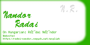 nandor radai business card